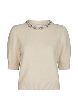 Maia stone knit bluse Ivory Neo Noir 